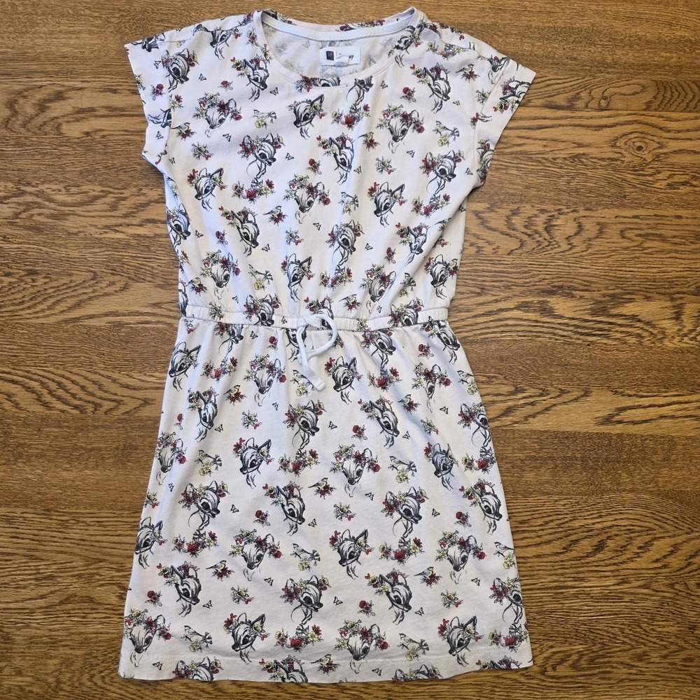 Gap Kids Disney Bambi Cap Sleeve Peach‎ Dress Sz XL 12 Girls Trip Parks Vacation